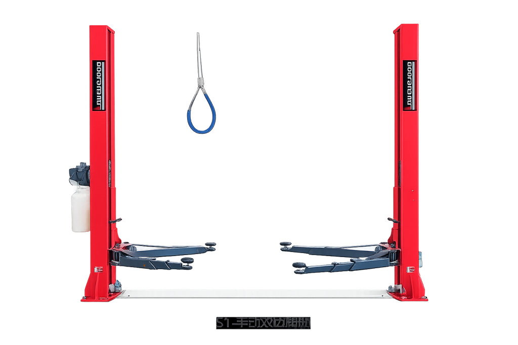 ELEVADOR DE 2 POSTES TECHO LIBRE DE 4 TON ROJO