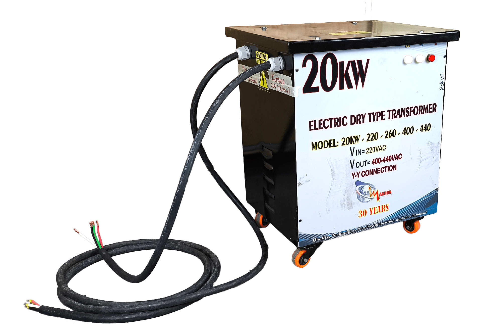 TRANSFORMADOR TRIFASICO 220V AC a 400V AC